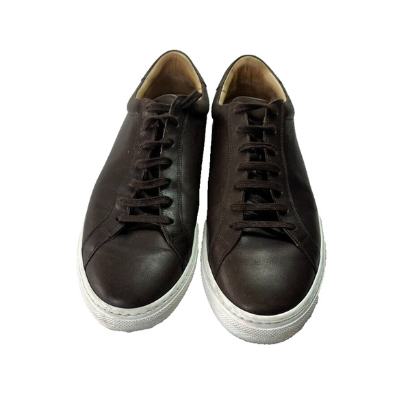 SuitSupply Sneakers Mens Size 11-12 Brown Leather Low-Top Lace Up Lined main image 3